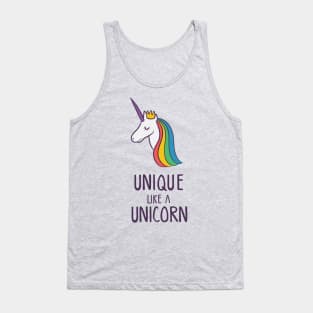 Unique Like A Unicorn Tank Top